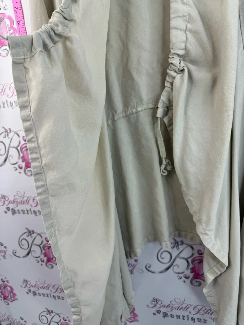 bryn Walker long sleeve cardigan Cream Ruffled Open-Front Draped Cardigan - Picture 3 of 15